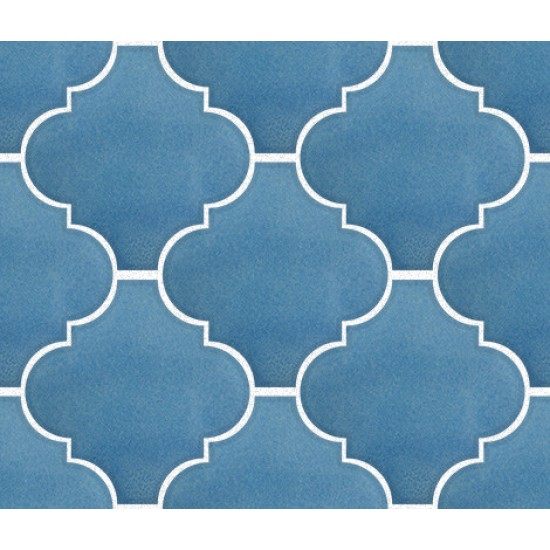 Aqua Blue Arabesque Lantern Tile