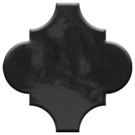 Black Arabesque Lantern Tile