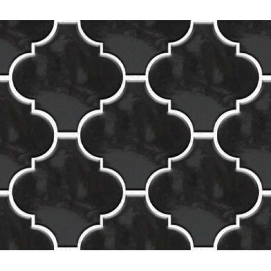 Black Arabesque Lantern Tile