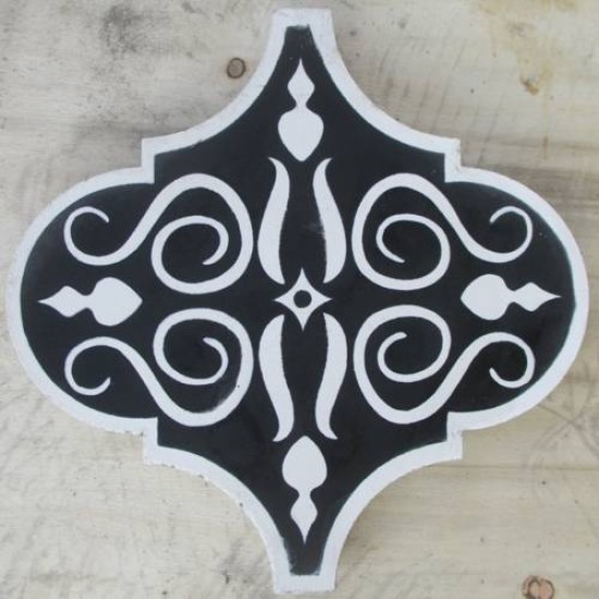 Black Arabesque Encaustic Tile