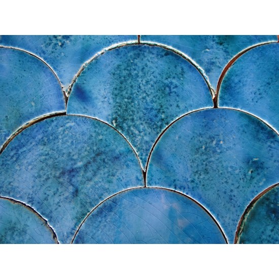 Deep Blue Sea Fish Scale Tile