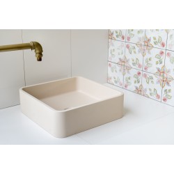 Ash White Square Concrete sink with Smooth opaque finish  Ash White Square Concrete sink with Smooth opaque finish