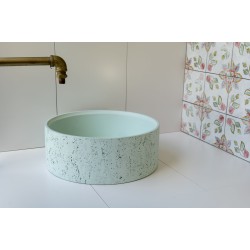 Mint Green Round Concrete Sink - Industrial Finish