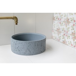 Steel Grey Round Concrete Sink - Industrial Finish