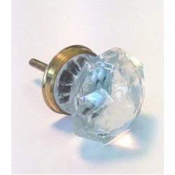 Annette Large Glass Knob Brass