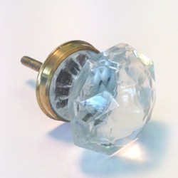 Annette Large Glass Knob Brass Annette Large Glass Knob Brass
