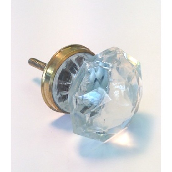 Annette Large Glass Knob Brass