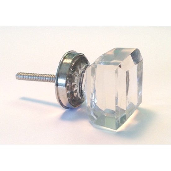 Michael Glass Square Knob Silver