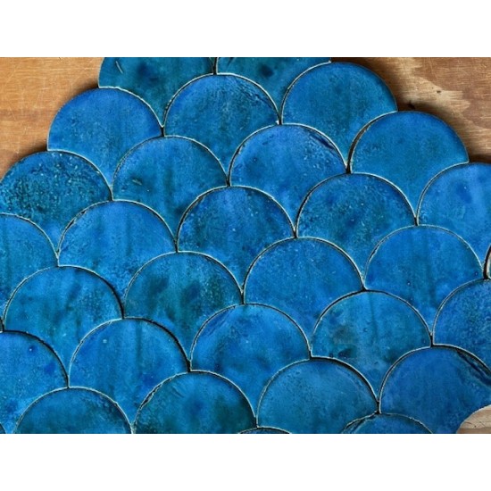 Deep Blue Sea Fish Scale Tile