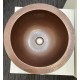 Apron Round Hammered Bathroom Copper Sink