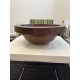 Apron Round Hammered Bathroom Copper Sink